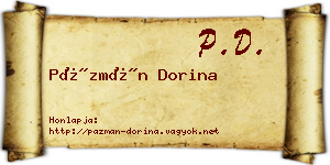 Pázmán Dorina névjegykártya