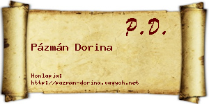 Pázmán Dorina névjegykártya