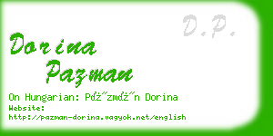 dorina pazman business card